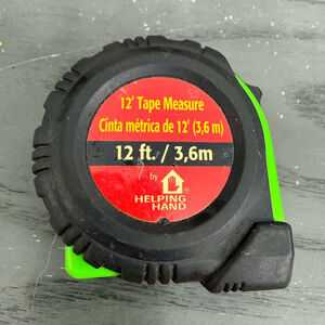 Helping Hand Black Green 12ft Tape Measure